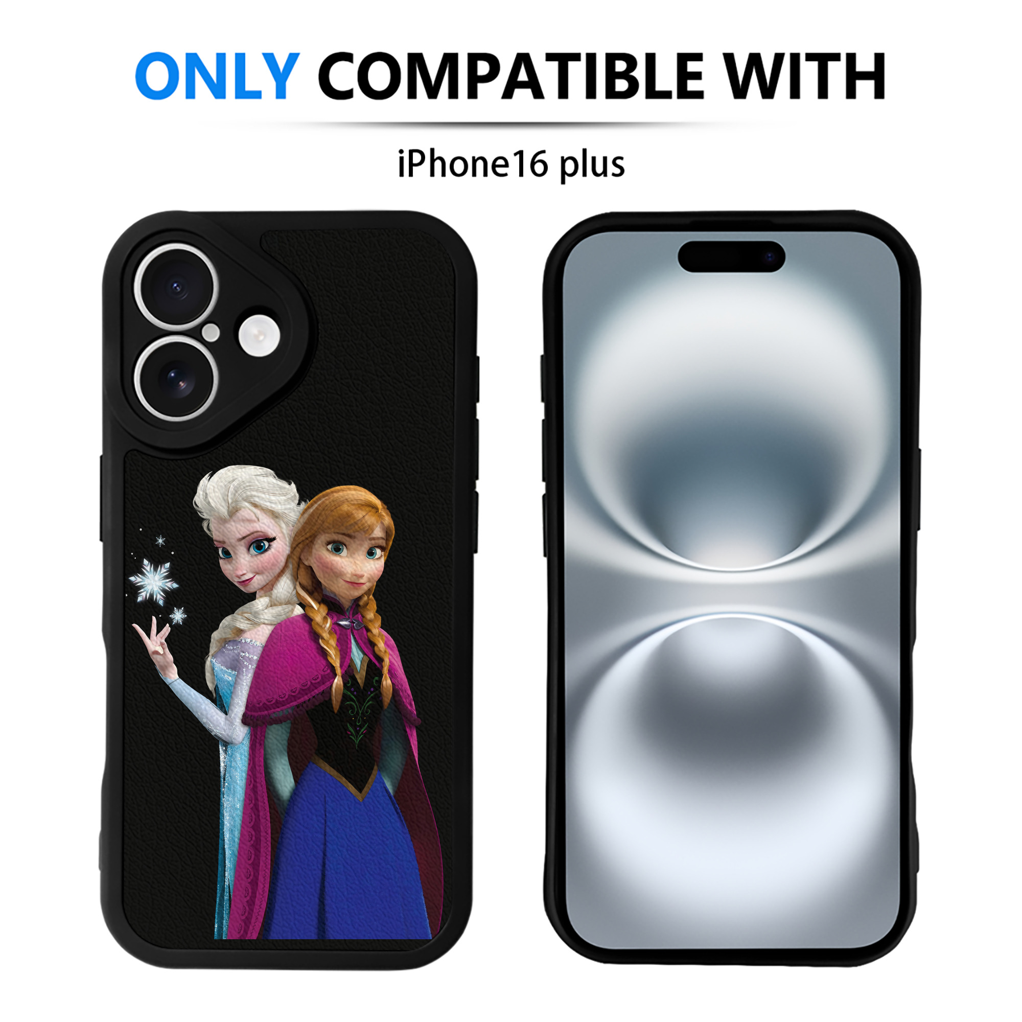（画像用） アナと雪の女王 アンナ エルサ Frozen Anna Elsa 【iPhone 16シリーズ対応】シリコンスマホケース（レザー調） 材質：シリコン